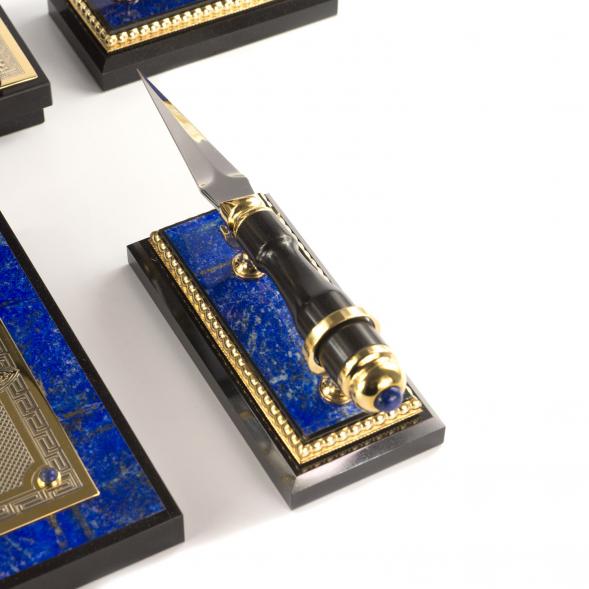 Письменный набор &amp;quot;Сенатор&amp;quot; камень лазурит 9 предметов 121238