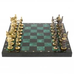 Шахматы подарочные &amp;quot;Богатыри&amp;quot; 40х40 см из змеевика