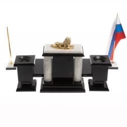Настольный набор "Лев" из мрамора