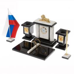 Настольный набор "Лев" из мрамора
