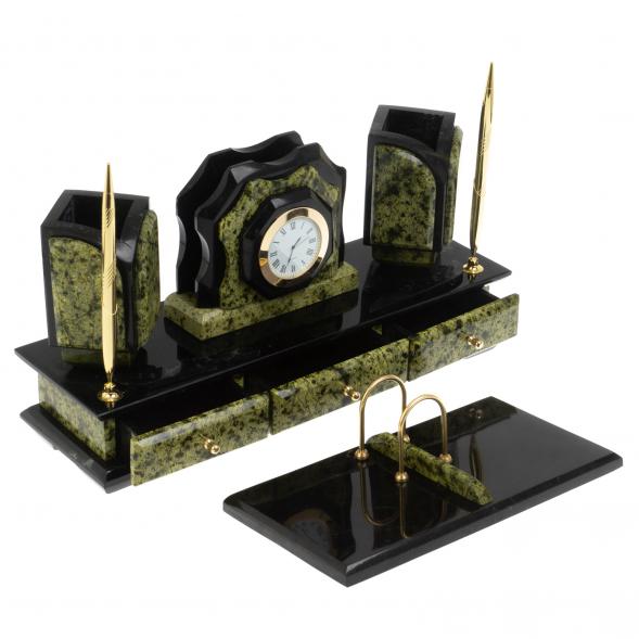 Настольный набор &amp;quot;Профессионал&amp;quot; камень змеевик 113483