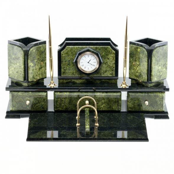 Настольный набор &amp;quot;Профессионал&amp;quot; камень змеевик 113483