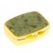 Таблетница на 2 отделения камень нефрит цвет золото 125621