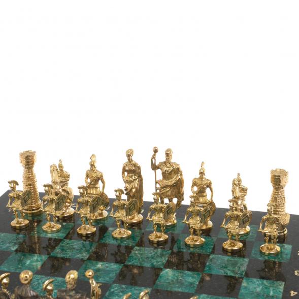 Настольные шахматы &amp;quot;Римские&amp;quot; бронза шабровский змеевик 40х40 см 126828