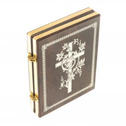 Икона складная "Матрона, Николай" камень обсидиан