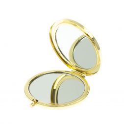 Зеркало круглое из камня азурит цвет золото