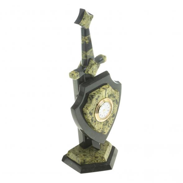 Часы &amp;quot;Щит и меч&amp;quot; малый камень змеевик 113549