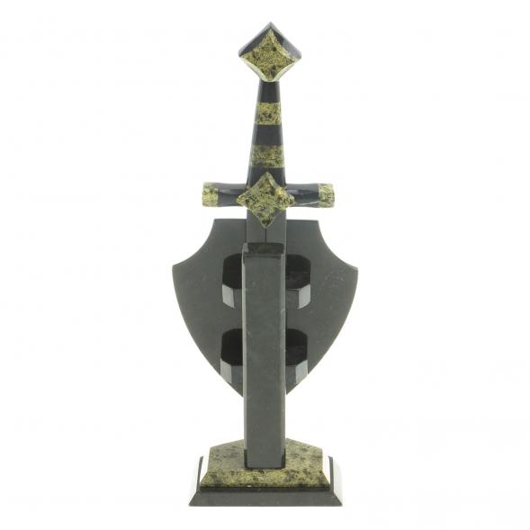 Часы &amp;quot;Щит и меч&amp;quot; малый камень змеевик 113549