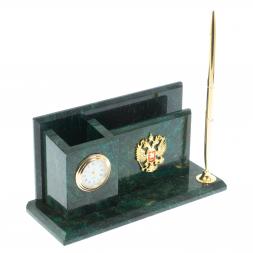 Настольный мини-набор &amp;quot;Гербовый&amp;quot; камень змеевик