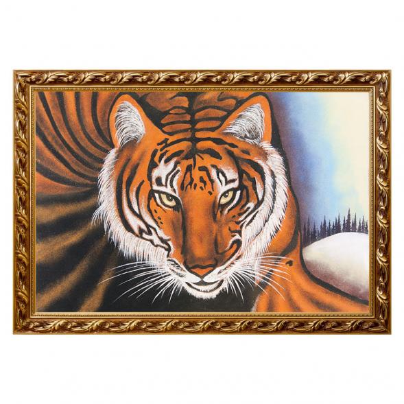 Картина &amp;quot;Тигр&amp;quot; багет 46х66 см, каменная крошка 111763