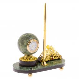 Визитница с часами из жадеита