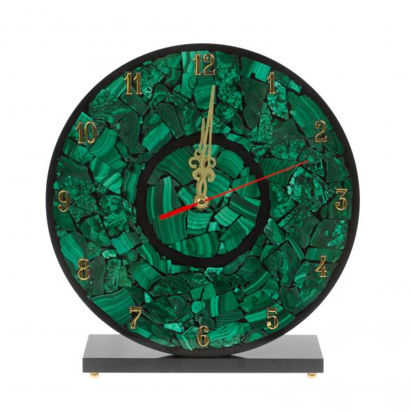 Часы настольные из малахита &amp;quot;Мозайка&amp;quot; 26,5х8х28 см 127461