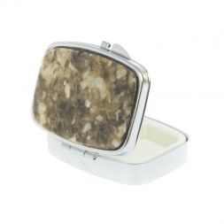 Таблетница на 2 отделения камень жельбертит цвет серебро