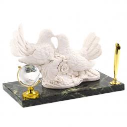 Подставка под ручку "Два голубя" из мрамолита