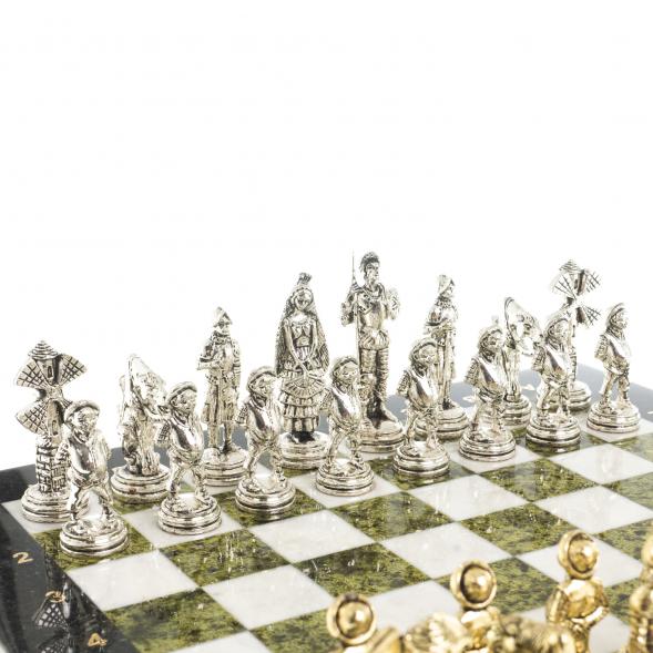 Шахматы &amp;quot;Дон Кихот&amp;quot; доска 40х40 см камень мрамор змеевик 122651