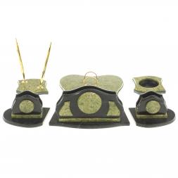 Настольный письменный набор камень змеевик