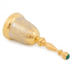 Колокольчик латунный &amp;quot;Малахит&amp;quot; в подарочном футляре Златоуст