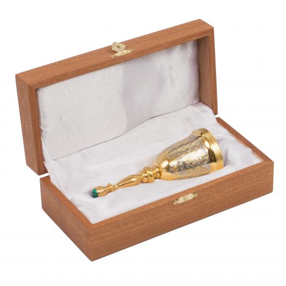 Колокольчик латунный &amp;quot;Малахит&amp;quot; в подарочном футляре Златоуст 113842