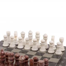 Шахматы с гравировкой "Турнирные" доска 36х36 см лемезит белый мрамор