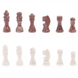 Шахматы с гравировкой "Турнирные" доска 36х36 см лемезит белый мрамор