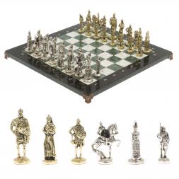 Подарочные шахматы &amp;quot;Русь&amp;quot; доска 40х40 см мрамор шабровский змеевик