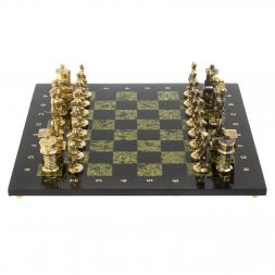 Бронзовые шахматы &amp;quot;Железнодорожники&amp;quot; доска 40х40 см змеевик