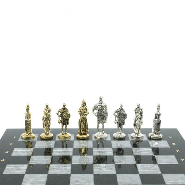 Шахматы подарочные &amp;quot;Русь&amp;quot; доска 40х40 см из серого мрамора 128245