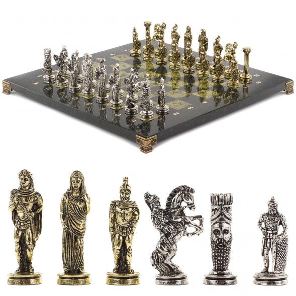 Шахматы сувенирные Александр Македонский&amp;quot; доска 36х36 см камень змеевик 120737