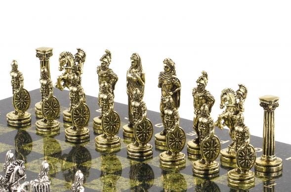 Шахматы сувенирные Александр Македонский&amp;quot; доска 36х36 см камень змеевик 120737