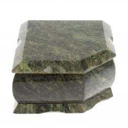 Шкатулка из змеевика с зеркалом 11,5х11х6 см