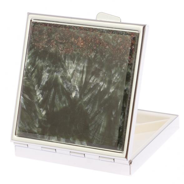 Таблетница на 4 отделения камень серафинит цвет серебро 125936