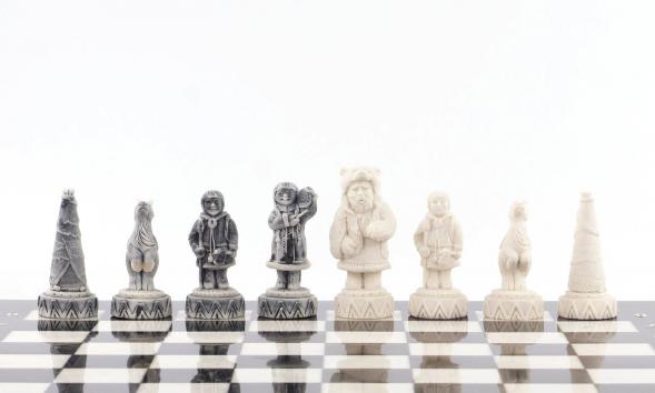 Шахматы сувенирные &amp;quot;Северные народы&amp;quot; доска 40х40 см камень мрамор 116655