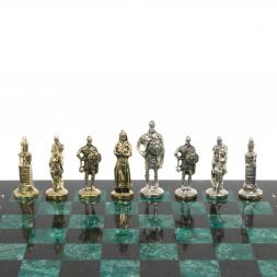 Сувенирные шахматы &amp;quot;Русь&amp;quot; доска 40х40 см шабровский змеевик