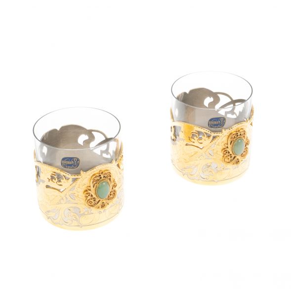 Набор для виски &amp;quot;На двоих&amp;quot; 2 стакана на подносе Златоуст 127141