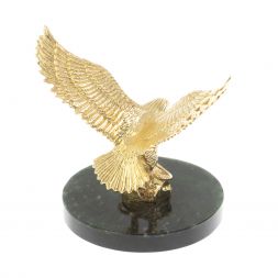 Бронзовая статуэтка &amp;quot;Орел&amp;quot; на нефрите и долерите 9х9х10 см