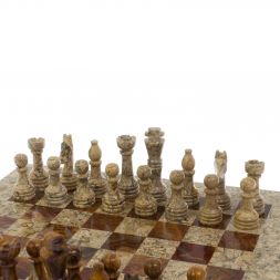Каменные шахматы &amp;quot;Дебют&amp;quot; 38х38 см оникс ракушечник