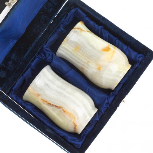 Набор стаканов 2 шт в футляре камень оникс 150 мл 6,2х9,2 см (2,5х4) 123926