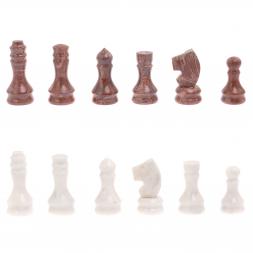 Шахматы с гравировкой "Греческий орнамент" доска 40х40 см лемезит мрамор