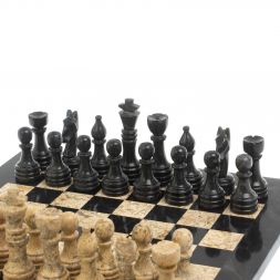 Каменные шахматы &amp;quot;Дебют&amp;quot;  доска 30х30 см мрамор ракушечник