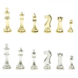 Шахматы "Стаунтон" доска 40х40 см из мрамора и змеевика