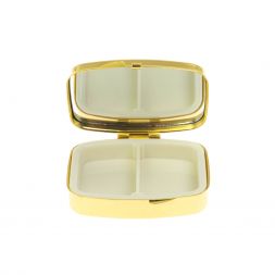 Таблетница на 2 отделения камень азурит цвет золото