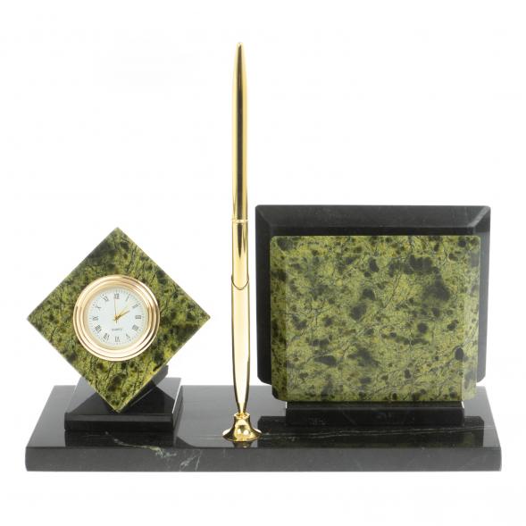 Настольный мини-набор из змеевика &amp;quot;Куб&amp;quot; 113489