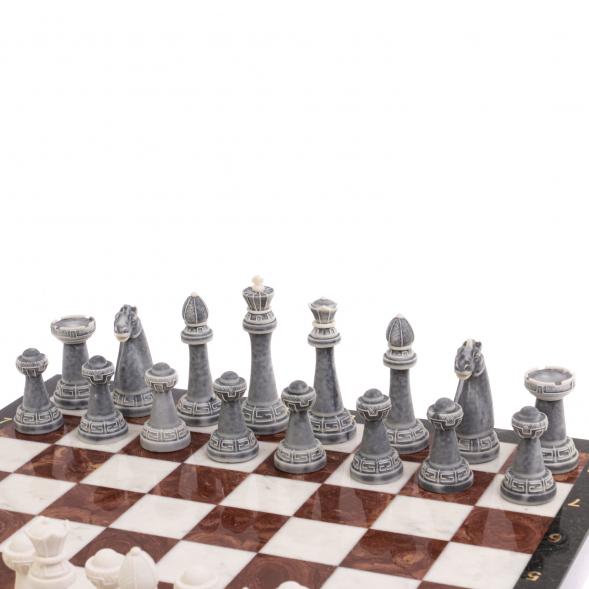 Шахматы &amp;quot;Стаунтон&amp;quot; из мрамолита 40х40 см лемезит / мрамор 126452