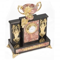 Интерьерные часы из камня и бронзы "Изобилие" креноид