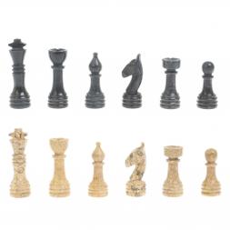 Шахматы &amp;quot;Игрок&amp;quot; доска 38х38 см из черного мрамора и ракушечника