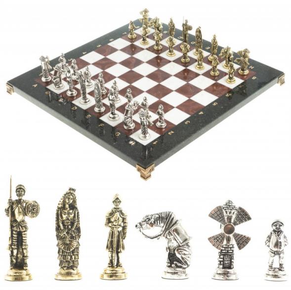 Шахматы &amp;quot;Дон Кихот&amp;quot; доска 36х36 см камень мрамор лемезит 122878