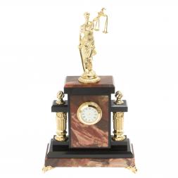 Часы из бронзы &amp;quot;Фемида&amp;quot; камень яшма