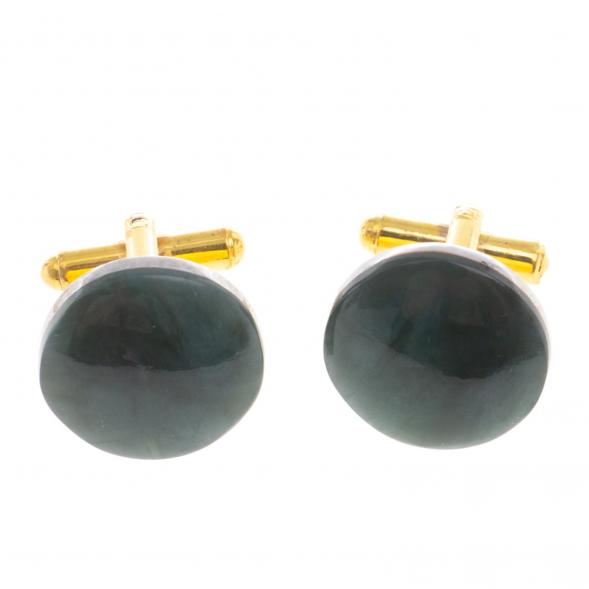Запонки камень офит круглые 124423
