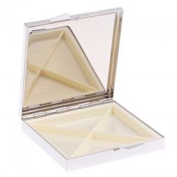 Таблетница на 4 отделения камень мусковит цвет серебро