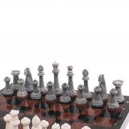 Шахматы &amp;quot;Стаунтон&amp;quot; из мрамолита 40х40 см лемезит / змеевик